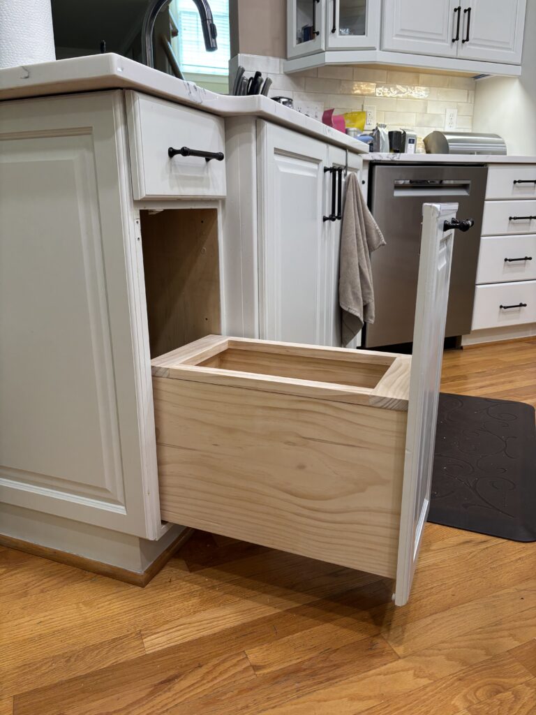 Custom Trash Can Pull Out Installation in Apex — apex handyman